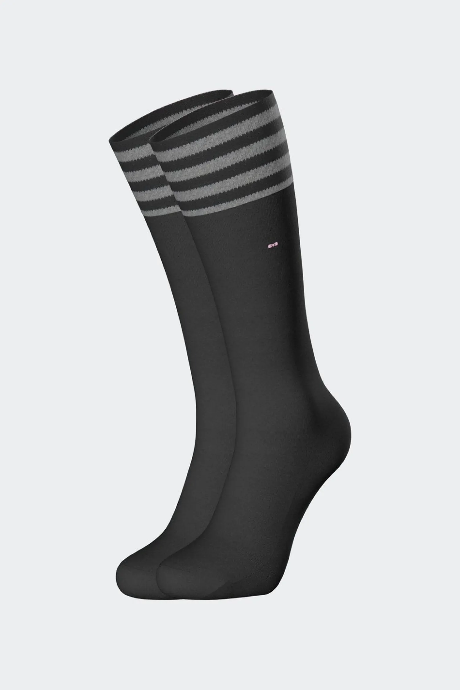 Discount Paire De Chaussettes Noires A Bords Rayes En Coton Stretch Homme Chaussettes