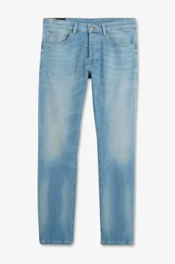 Pantalon Bleu Droit 5 Poches Homme Pantalons