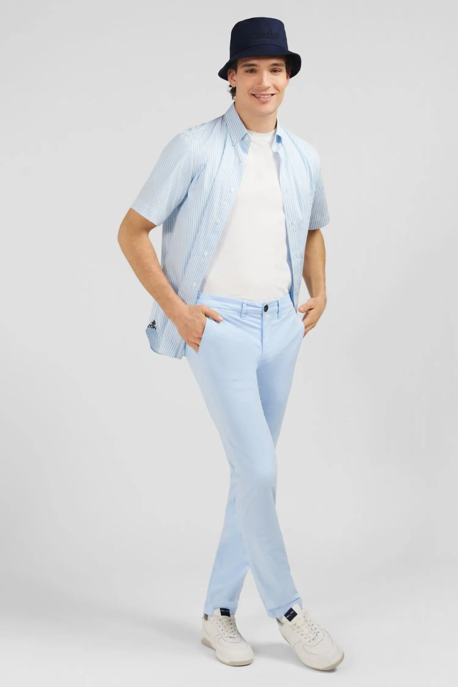 Sale Pantalon Chino Bleu Clair Homme Pantalons