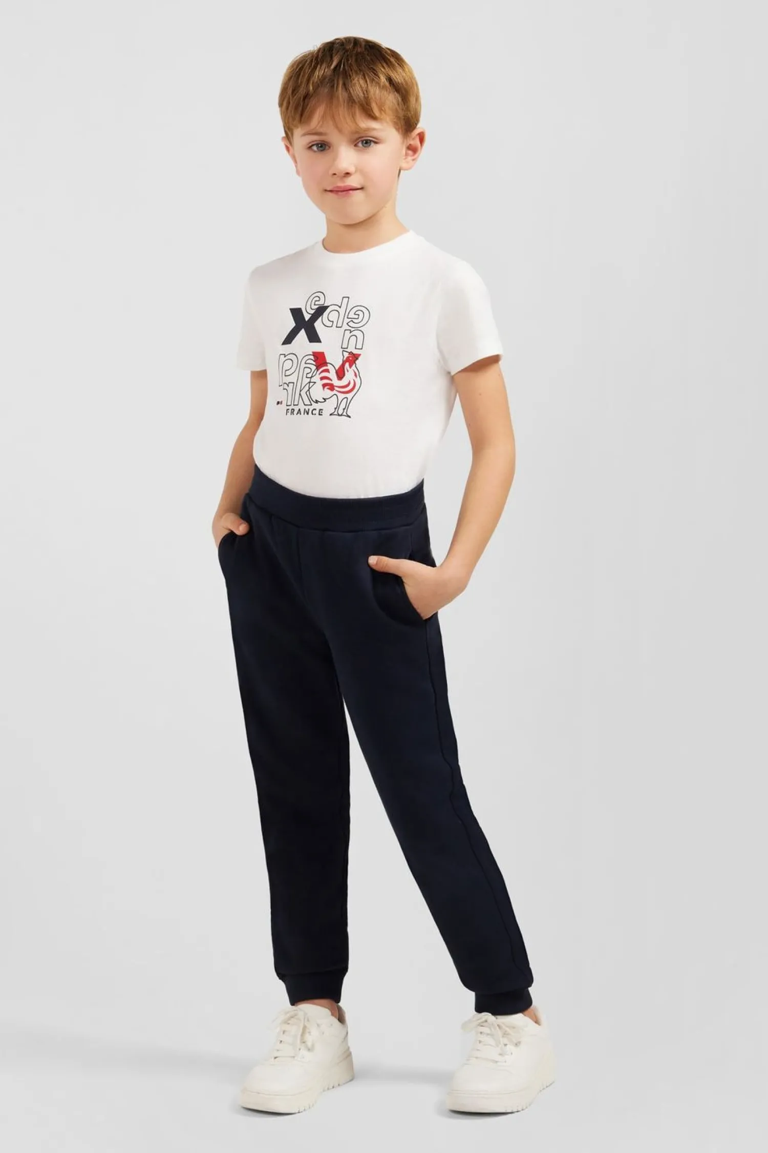 Online Pantalon Jogging Marine En Molleton Coton Enfant Enfant