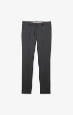Online Pantalon Slim Gris En Laine A Plis Casses Homme Pantalons