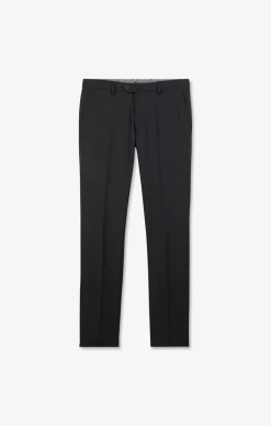 Discount Pantalon Slim Gris Fonce En Laine A Plis Casses Homme Pantalons