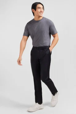 Discount Pantalon Slim Gris Fonce En Laine A Plis Casses Homme Pantalons