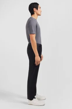 Discount Pantalon Slim Gris Fonce En Laine A Plis Casses Homme Pantalons