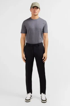 Best Pantalon Slim Noir En Laine A Plis Casses Homme Pantalons