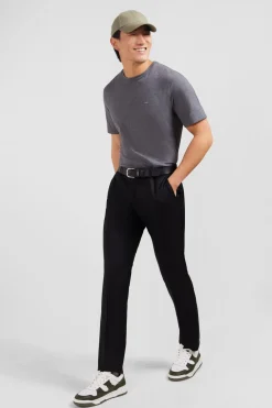 Best Pantalon Slim Noir En Laine A Plis Casses Homme Pantalons