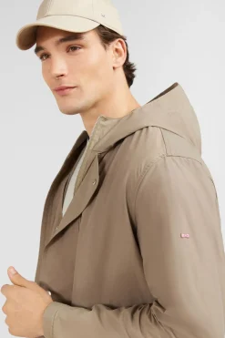 Sale Parka A Capuche En Toie De Coton eange Beige Homme Manteaux Et Vestes