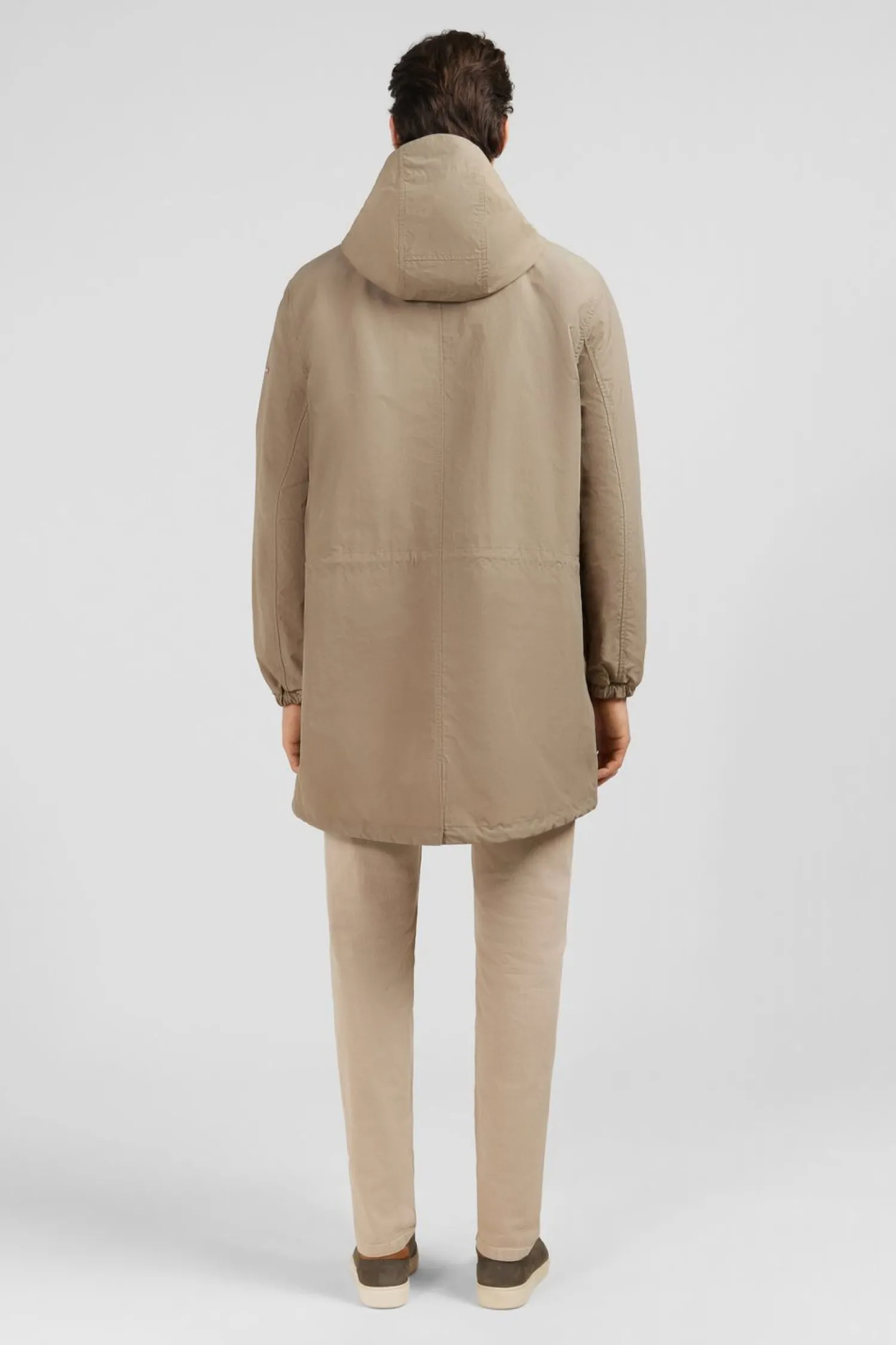 Sale Parka A Capuche En Toie De Coton eange Beige Homme Manteaux Et Vestes