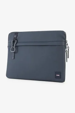 Pochette D'Ordinateur En Gomme Bleu Fonce Homme Sacoches