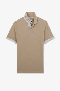 Outlet Poo Beige A anche Courte Homme Polos