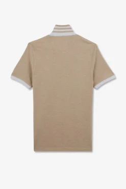 Outlet Poo Beige A anche Courte Homme Polos