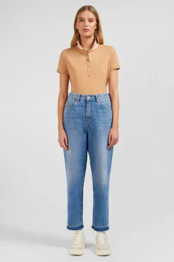 New Poo Beige anche Courte En Coton Pia Femme Polos