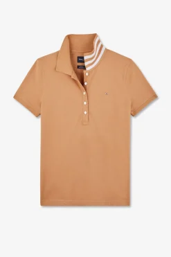 New Poo Beige anche Courte En Coton Pia Femme Polos