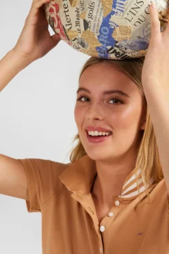 New Poo Beige anche Courte En Coton Pia Femme Polos
