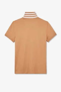 New Poo Beige anche Courte En Coton Pia Femme Polos