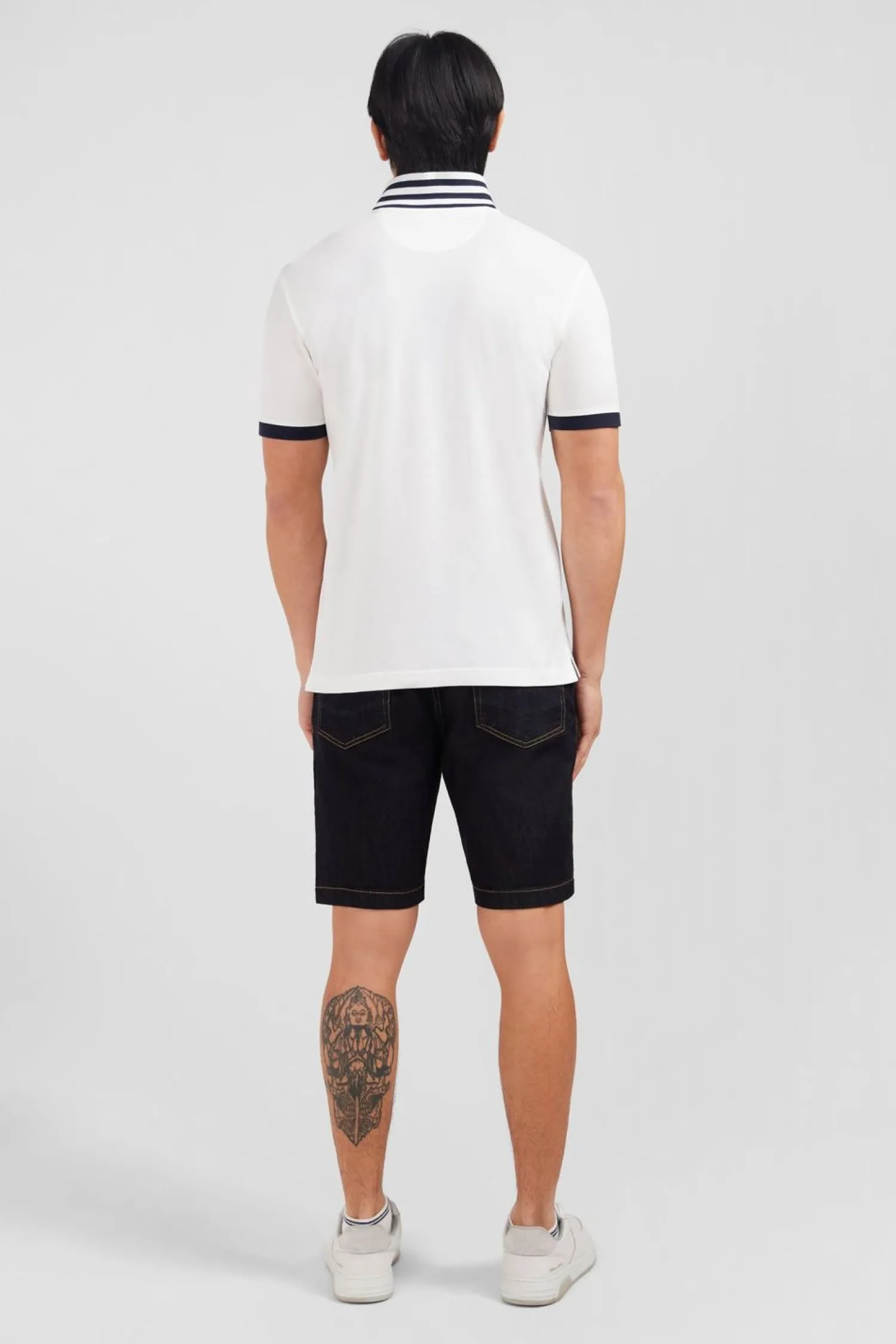New Poo Banc En Coton Pia Avec Detai Contrate Homme Polos