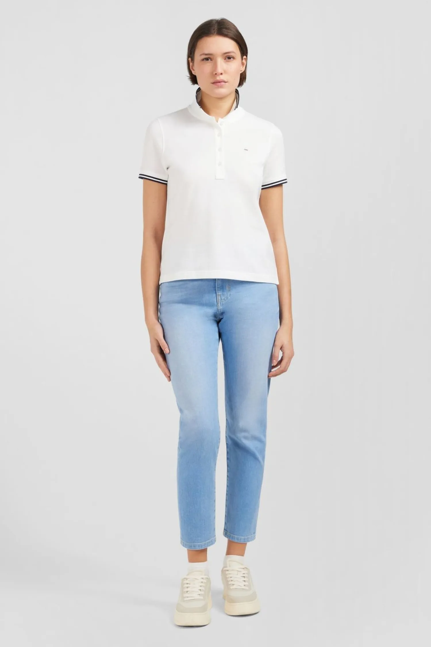 Discount Poo Banc anche Courte En Coton Pia Femme Polos