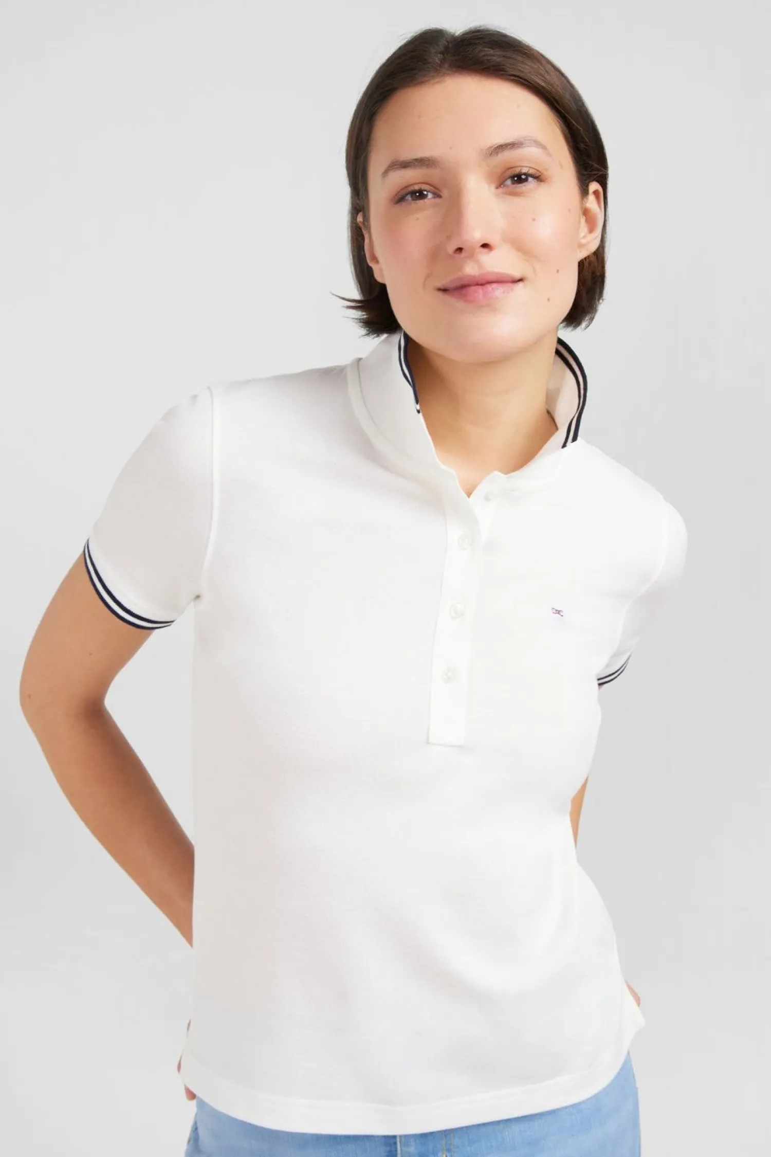 Discount Poo Banc anche Courte En Coton Pia Femme Polos