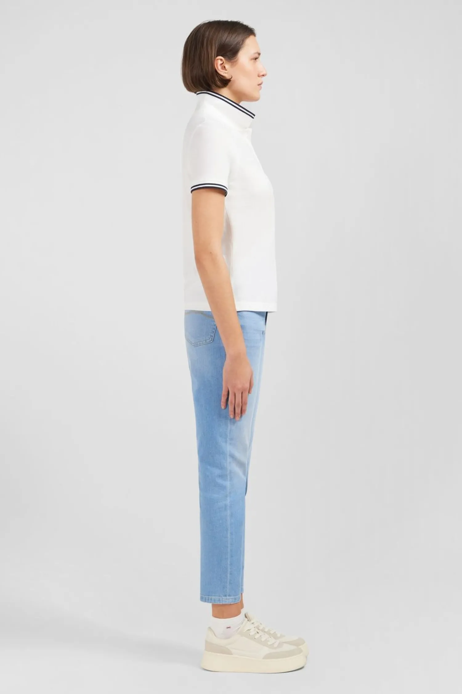 Discount Poo Banc anche Courte En Coton Pia Femme Polos