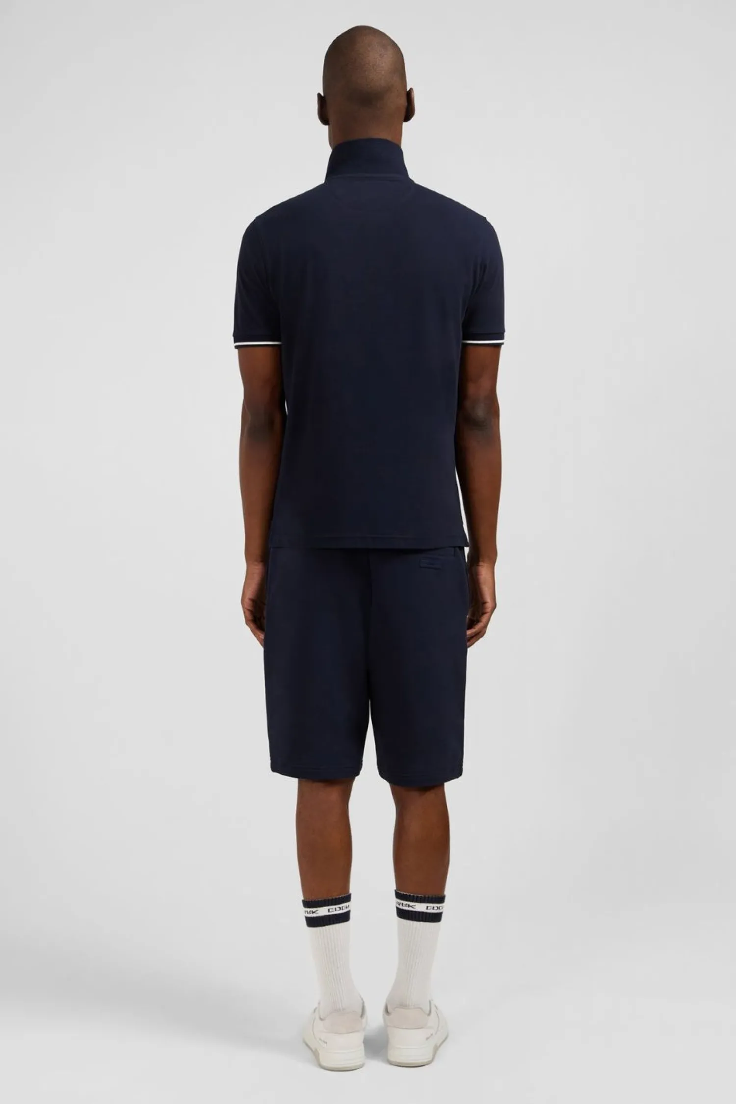 New Poo Beu Fonce A anche Courte Homme Polos