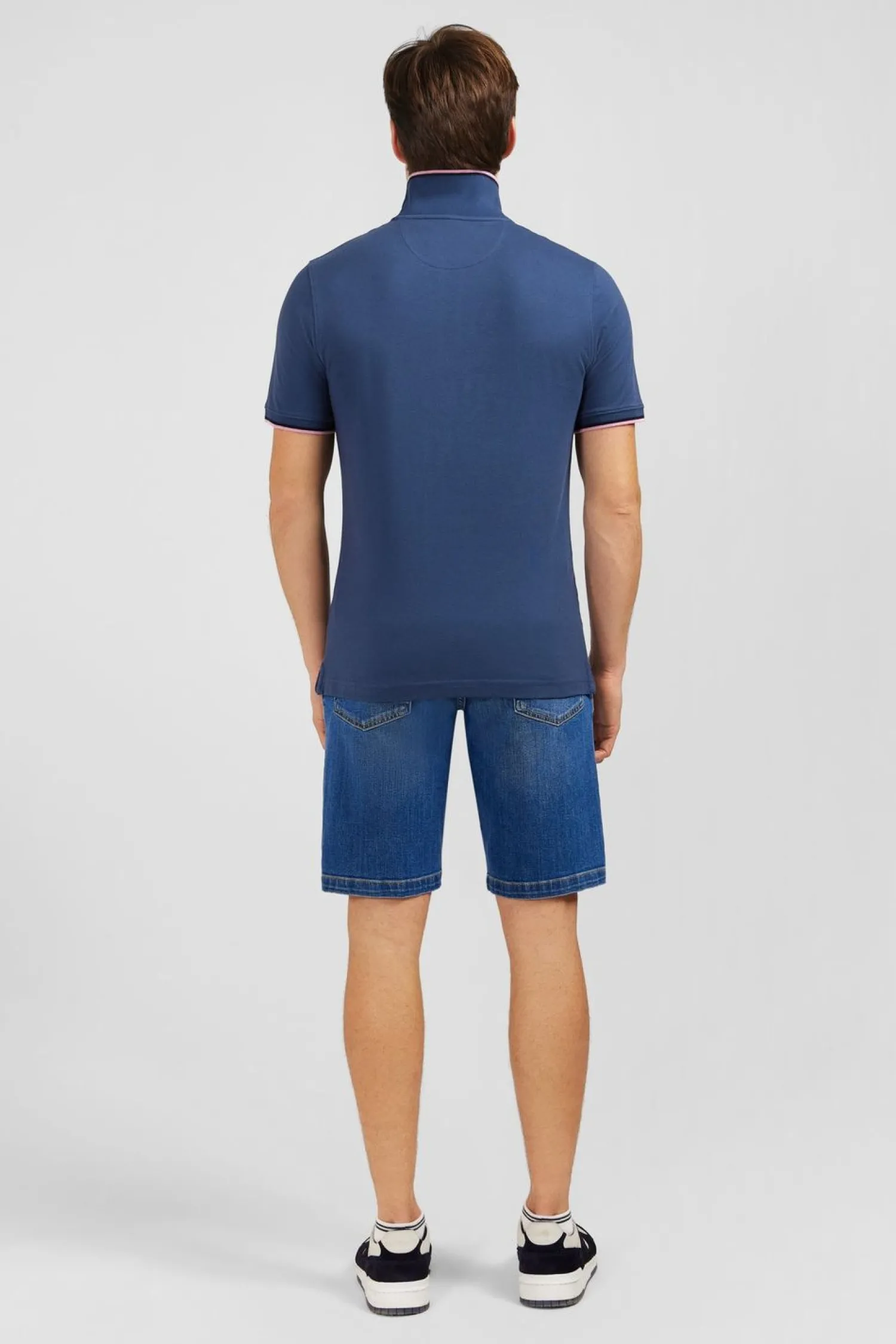 Sale Poo Beu Fonce En Coton Pia Homme Polos