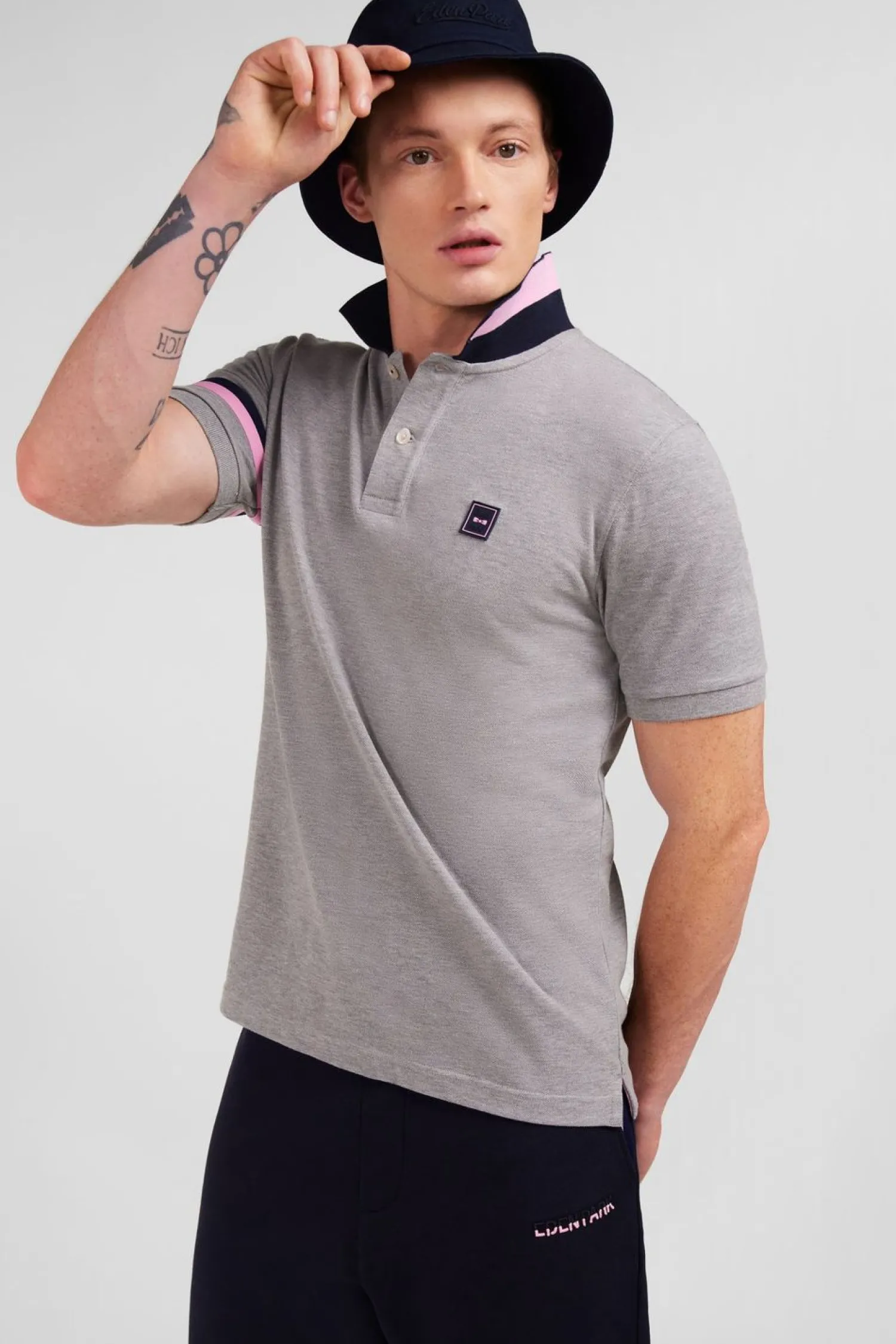 Hot Poo Gri A anche Courte Homme Polos