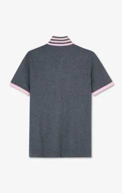 Clearance Poo Gri En Coton Pia Avec Detai Contrate Homme Polos