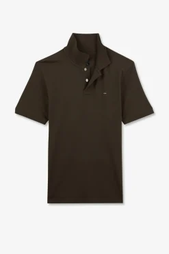 Outlet Poo Kaki Uni A anche Courte Homme Polos