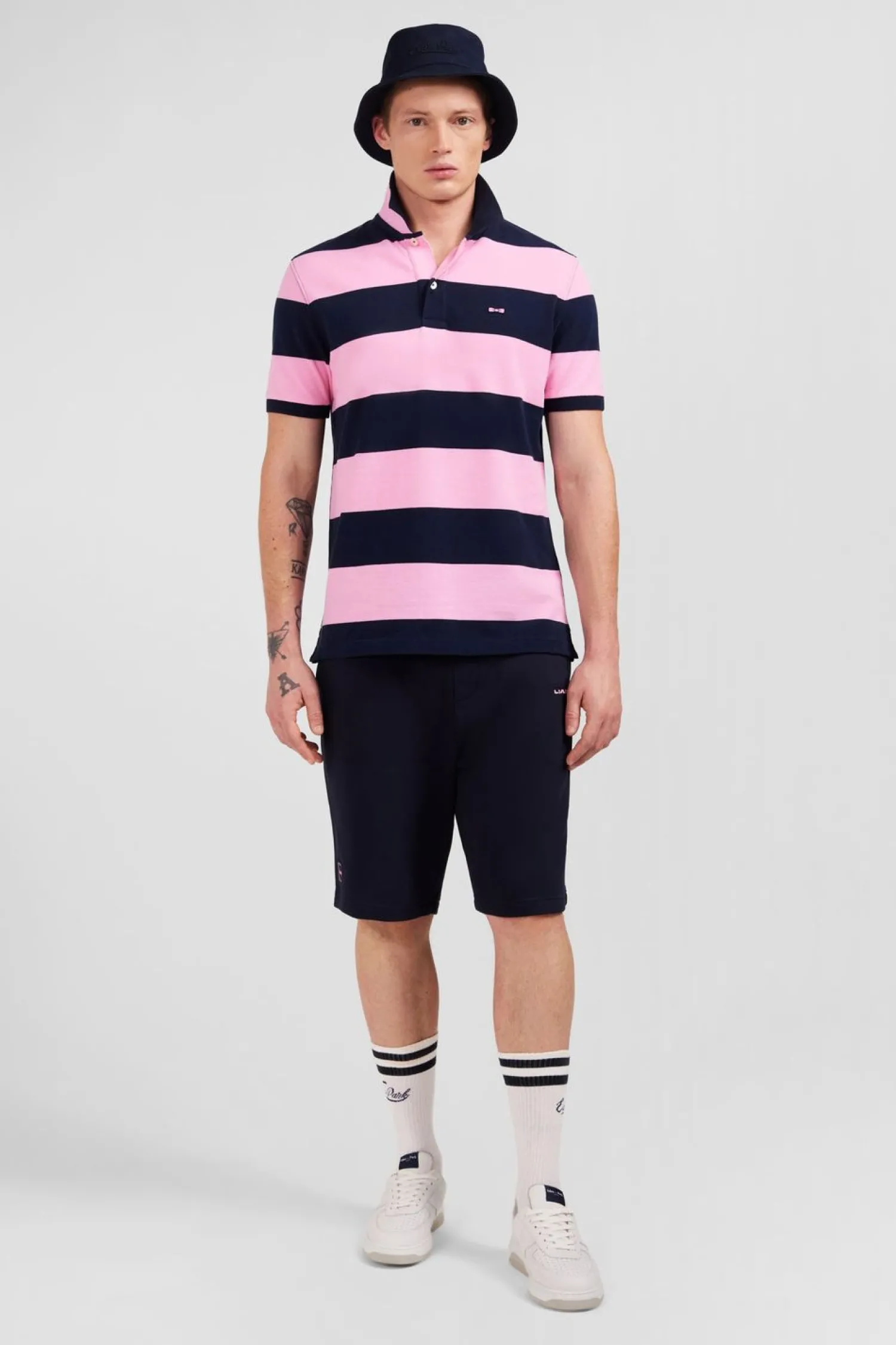 Hot Poo anche Courte Cerce arine Et Roe En Pique Coton Homme Polos