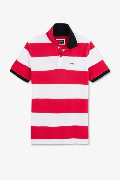 New Poo anche Courte Cerce Rouge En Pique Coton Homme Polos