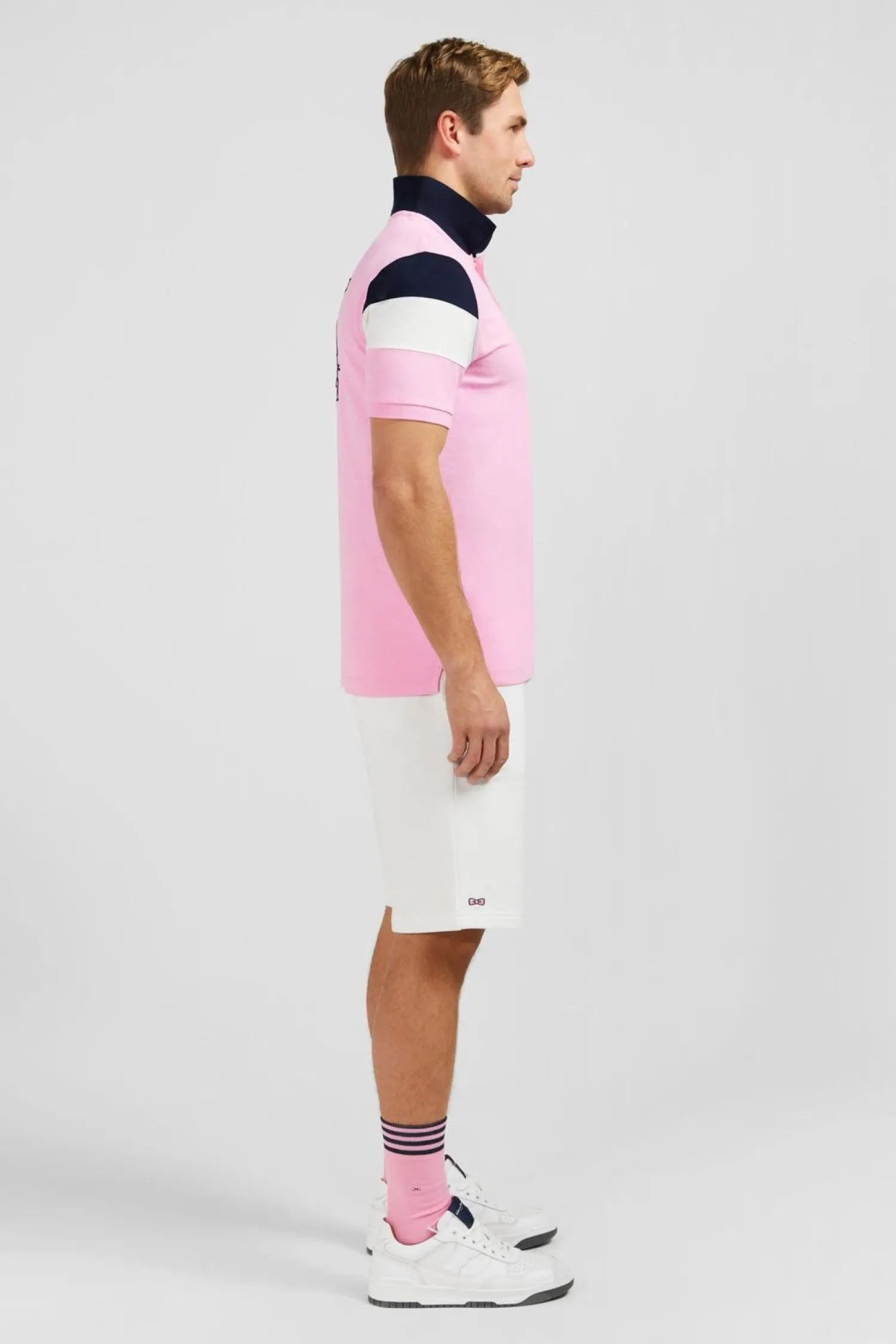 Sale Poo anche Courte Roe Tricoore En Pique Coton Detai Noeud Homme Polos