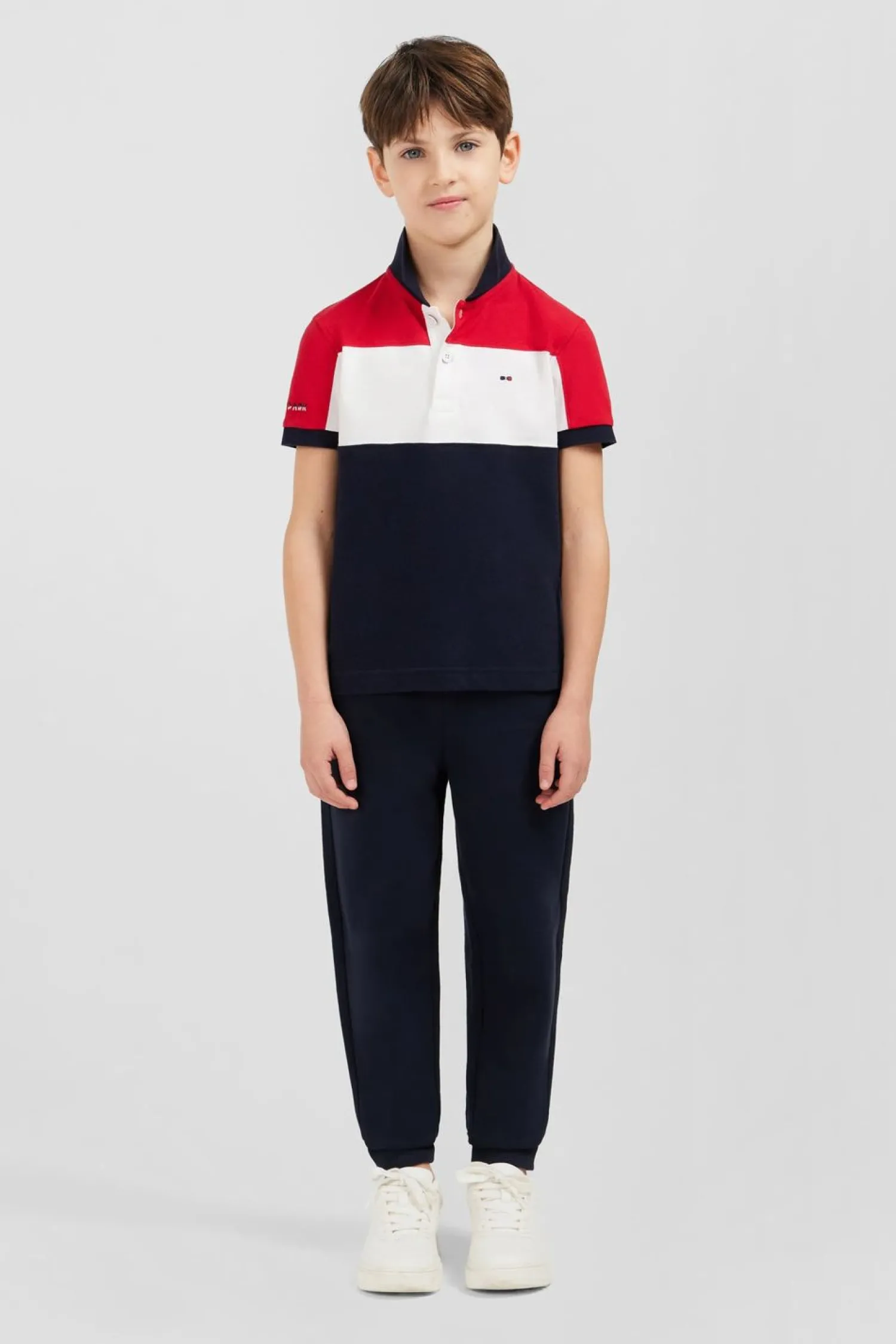 New Polo Manches Courtes Tricolore Xv De France En Pique Coton Enfant Enfant