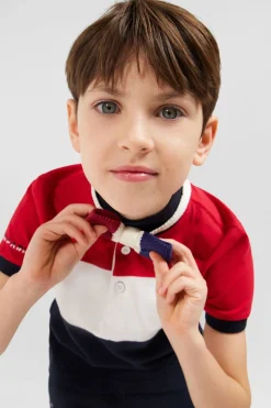 New Polo Manches Courtes Tricolore Xv De France En Pique Coton Enfant Enfant