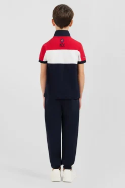 New Polo Manches Courtes Tricolore Xv De France En Pique Coton Enfant Enfant