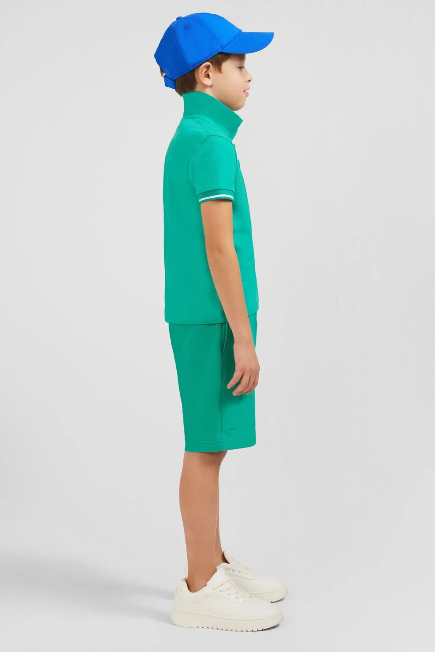Discount Polo Manches Courtes Vert En Pique Coton Enfant Enfant