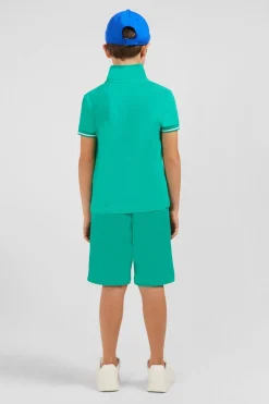 Discount Polo Manches Courtes Vert En Pique Coton Enfant Enfant