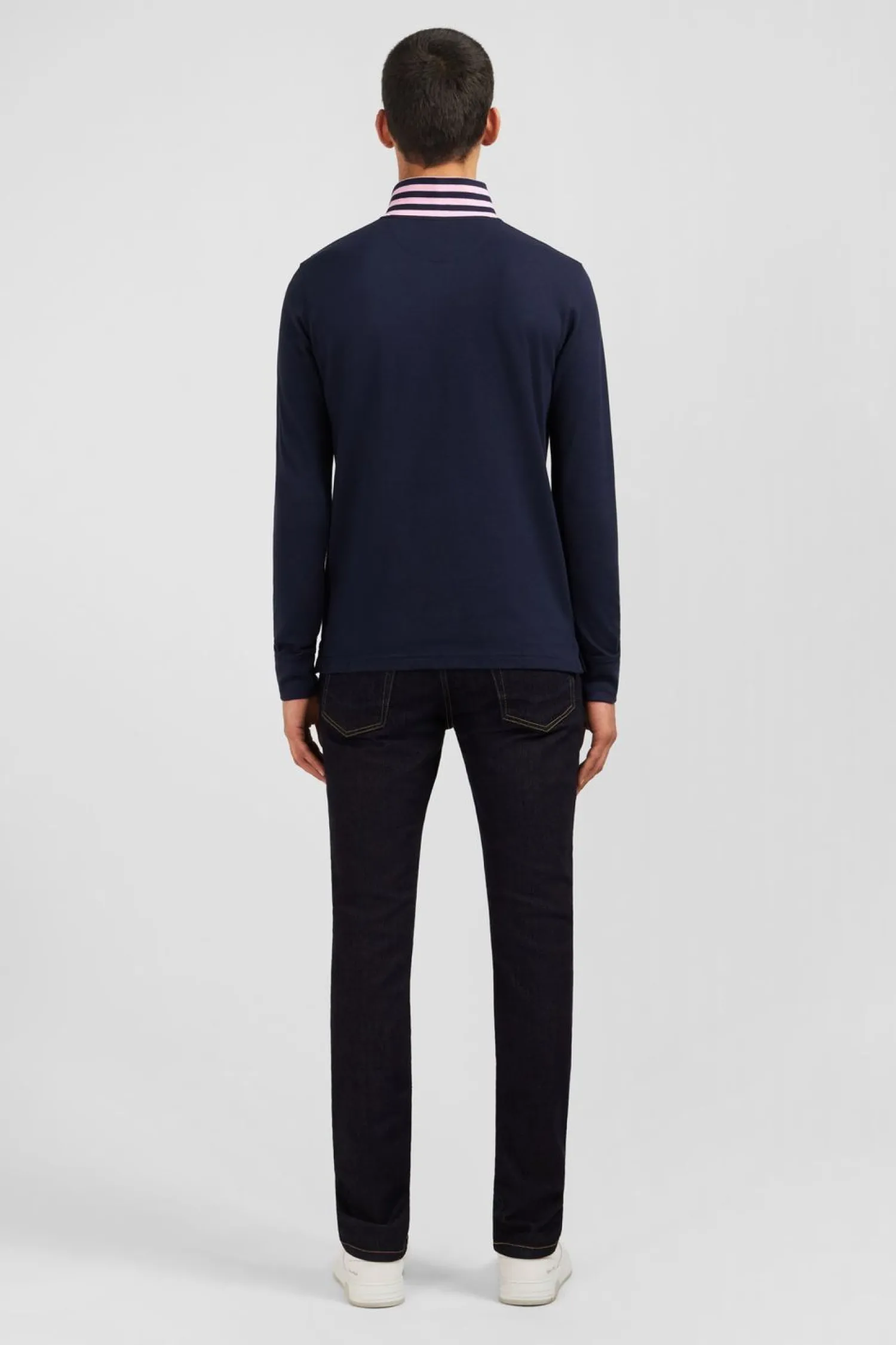 Outlet Poo anche ongue Beu arine En Coton Avec Co Contrate Homme Polos