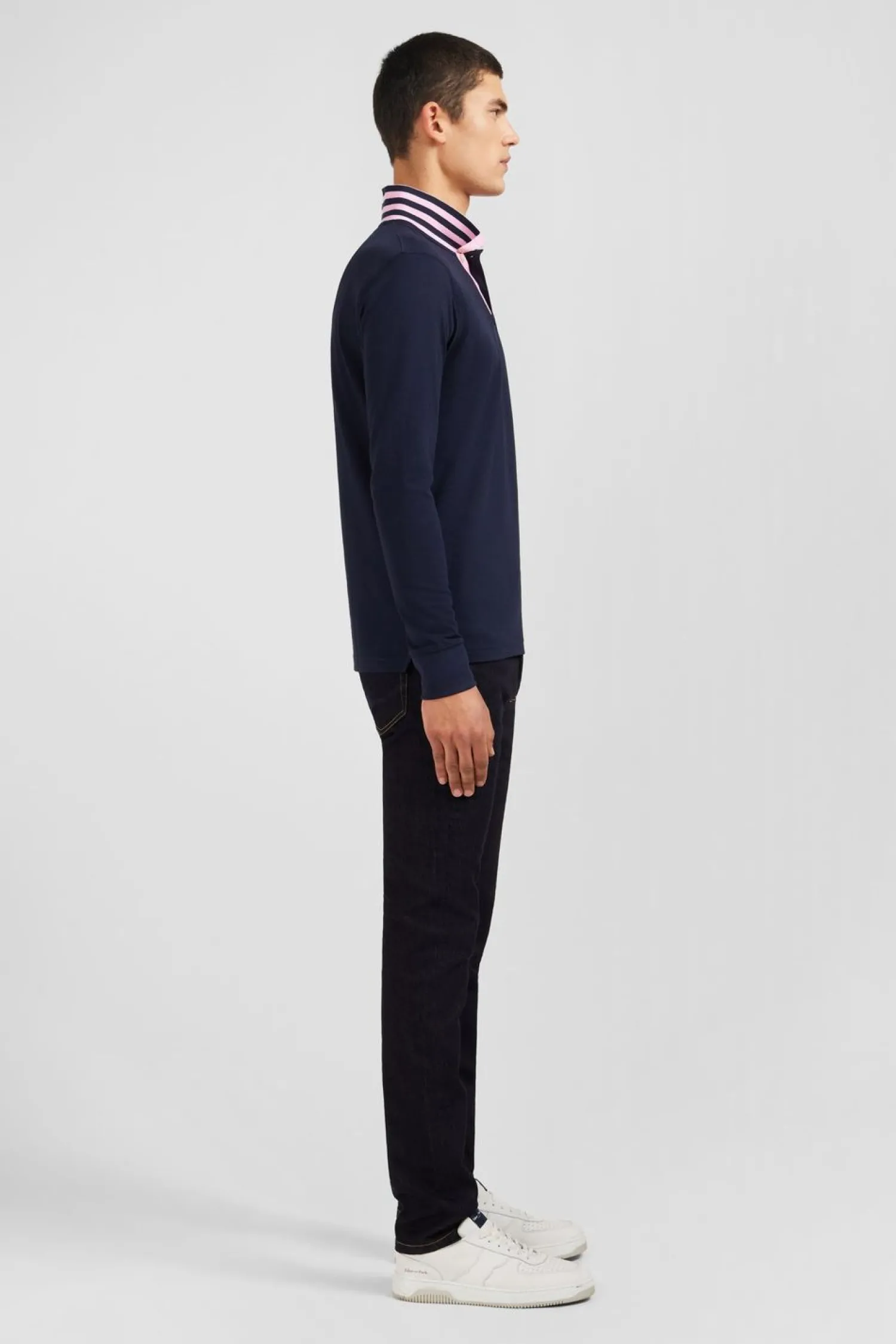 Outlet Poo anche ongue Beu arine En Coton Avec Co Contrate Homme Polos