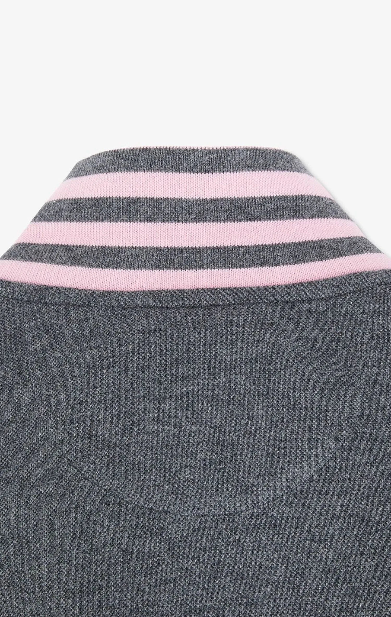 Clearance Poo anche ongue Gri En Coton Avec Co Contrate Homme Polos