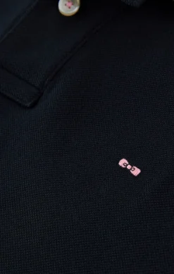 Poo anche ongue Noir En Coton Avec Co Contrate Homme Polos