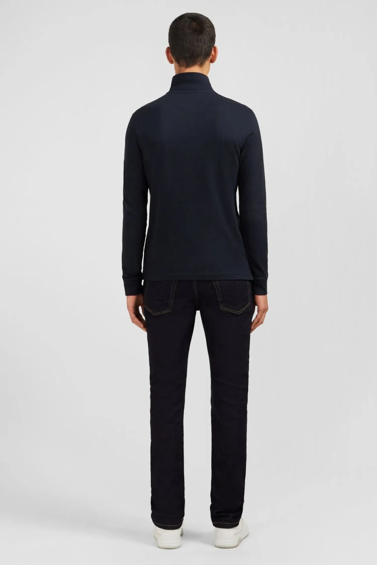 Hot Poo anche ongue Noir Uni En Pique De Coton tretch Homme Polos