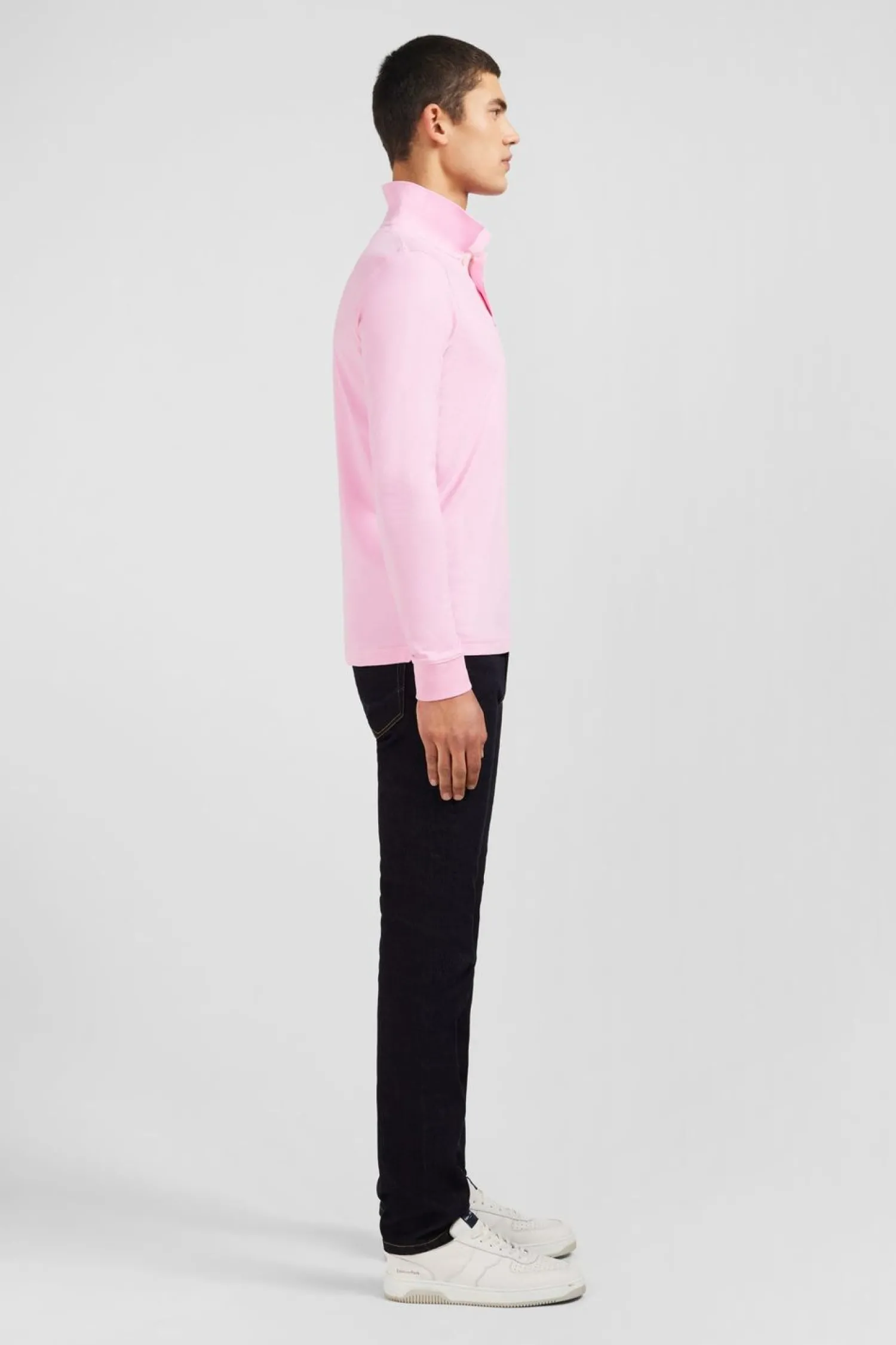 New Poo anche ongue Roe Uni En Pique De Coton tretch Homme Polos