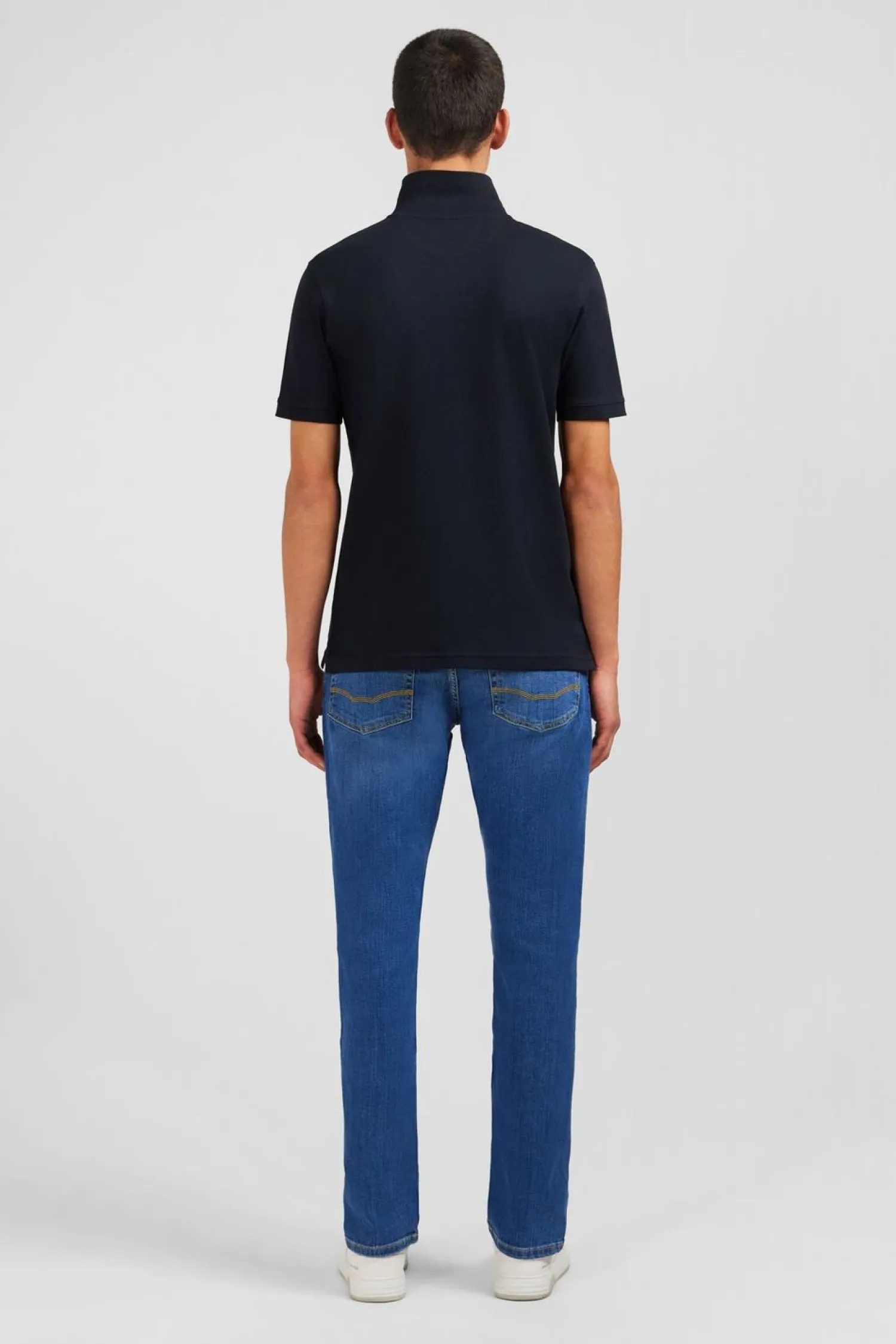 Clearance Poo Noir En Coton Pia tretch Homme Polos