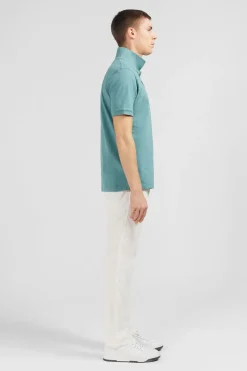 New Poo Vert Uni A anche Courte Homme Polos