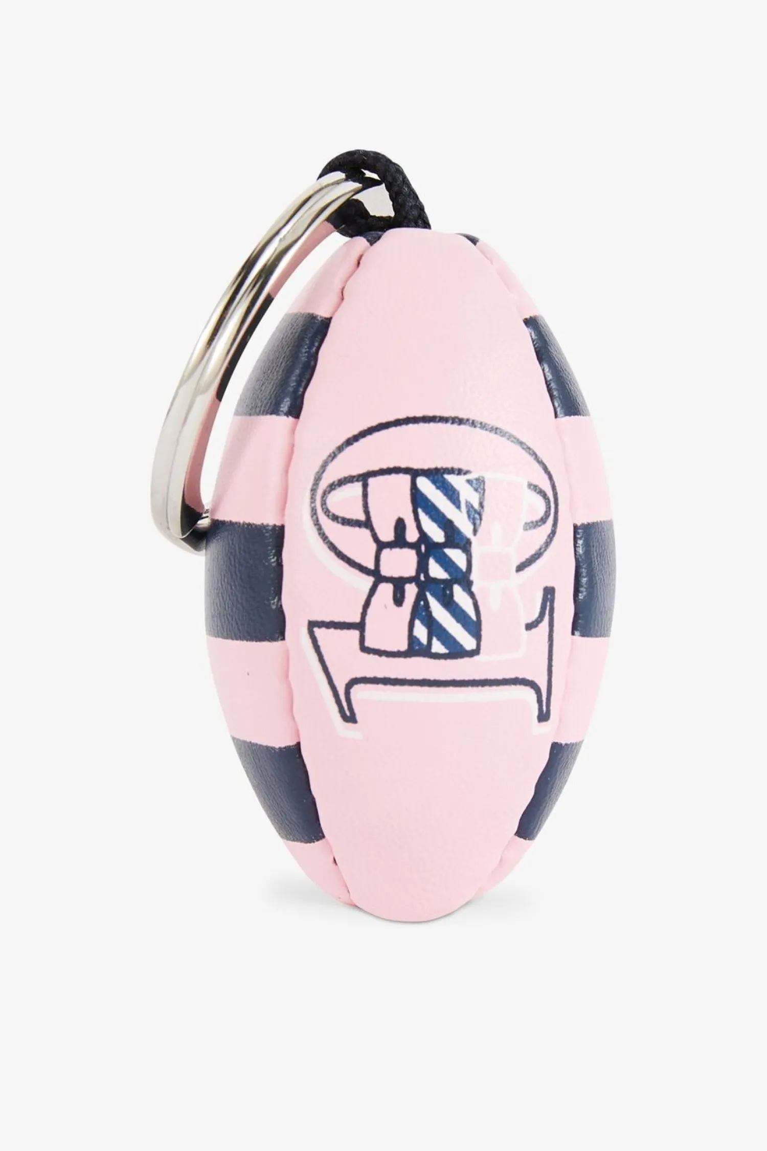 Discount Porte-Cles Ballon De Rugby Rose Cercle Et Serigraphie Homme Portes-Clefs