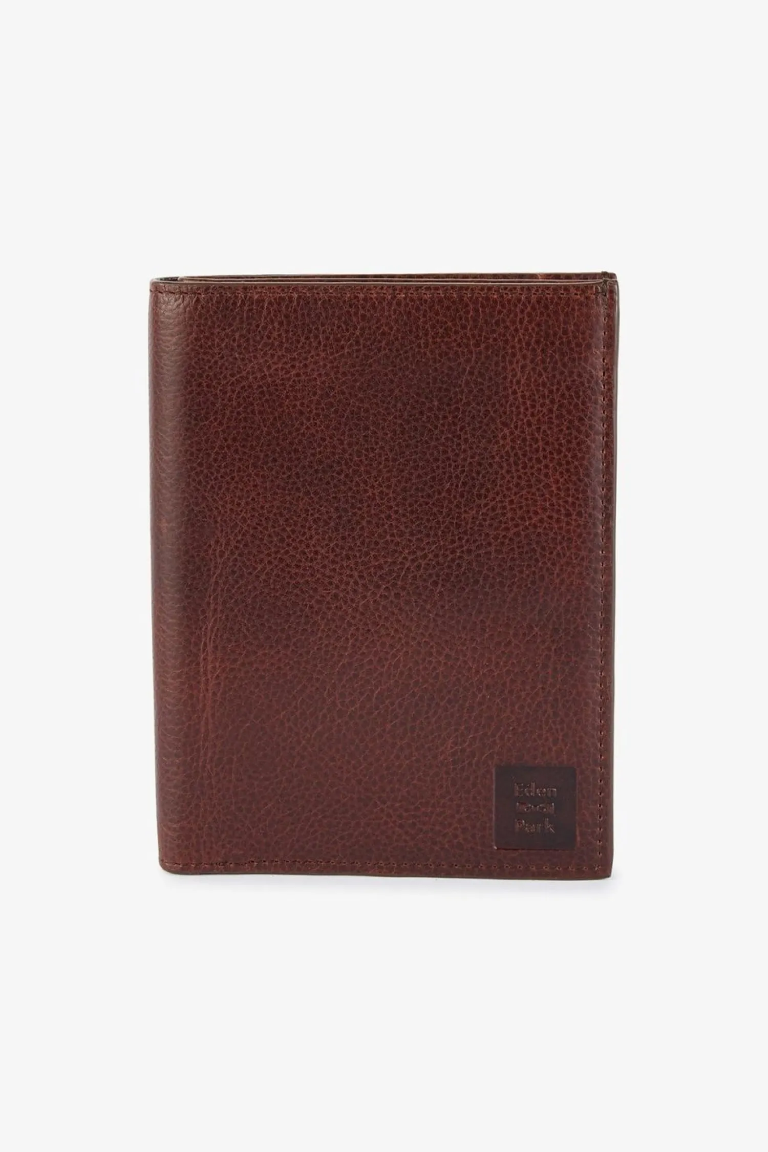 New Porte Feuille Passeport En Cuir Marron Fonce Homme Portefeuilles