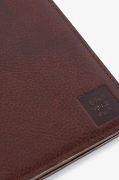 New Porte Feuille Passeport En Cuir Marron Fonce Homme Portefeuilles