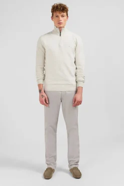 Clearance Pu Co Caionneur Zippe En Coton Gri Homme Pulls