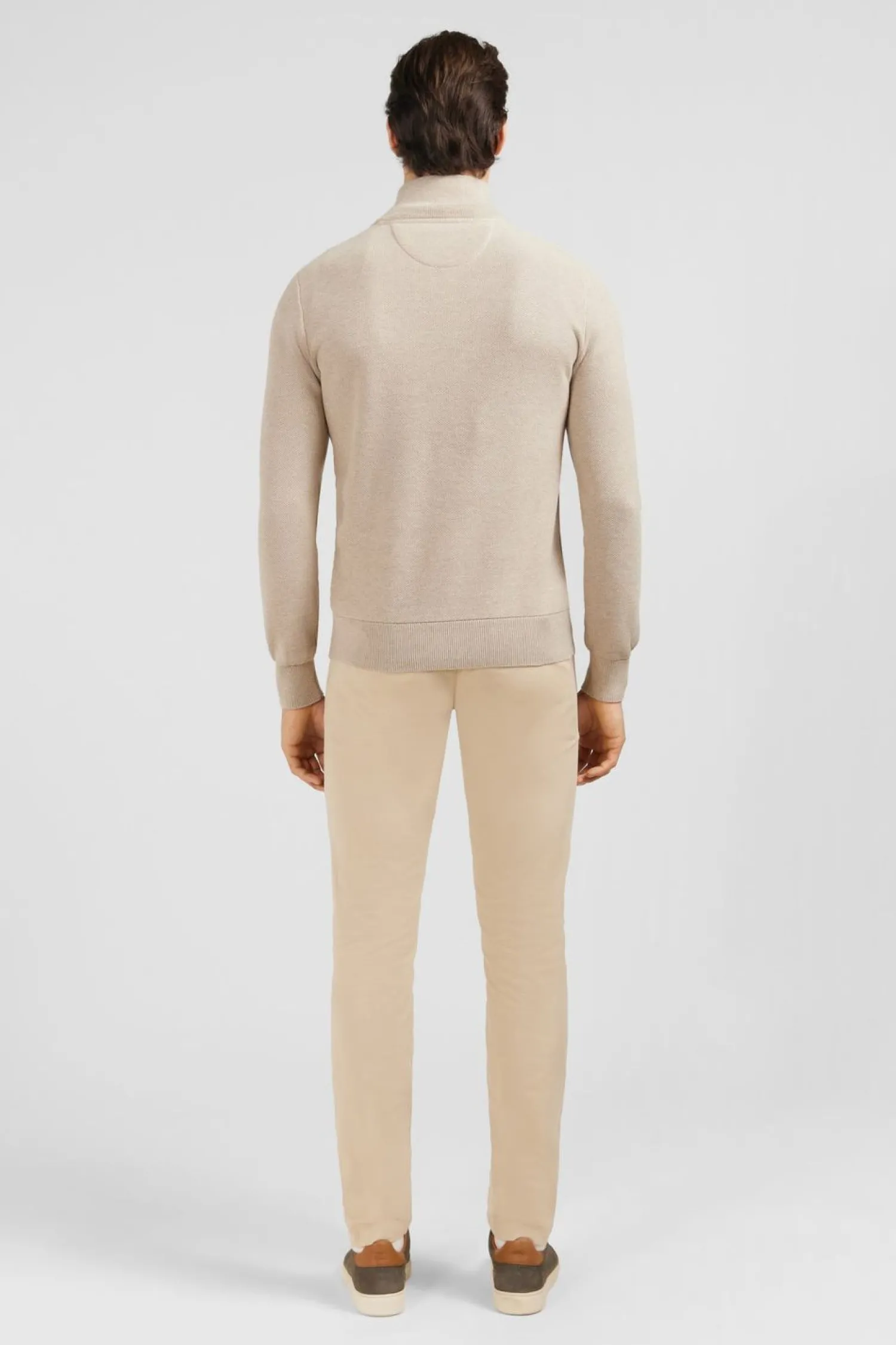 Online Pu Co Caionneur Zippe En Coton Beige Homme Pulls