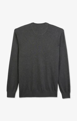 Outlet Pu Gri A Co Rond En Coton Homme Pulls